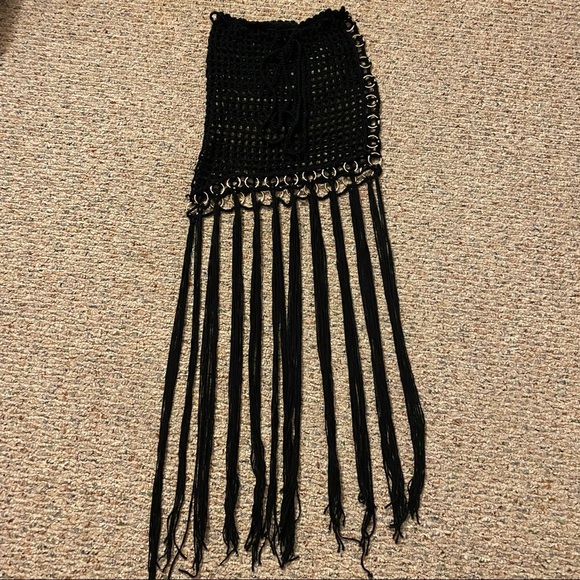 LUNA B Crochet Fringe Skirt Coverup - Picture 2 of 4